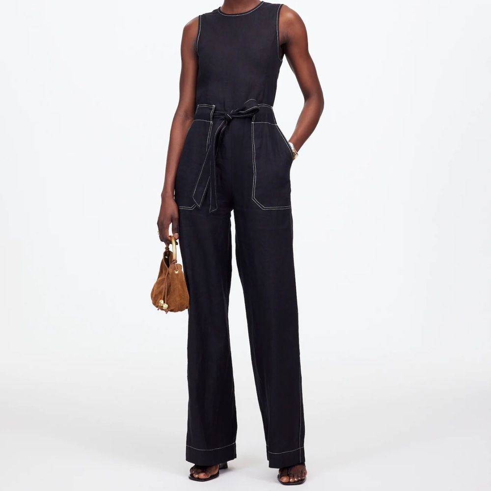 NWT Madewell‎ Jumpsuit Black Linen 14